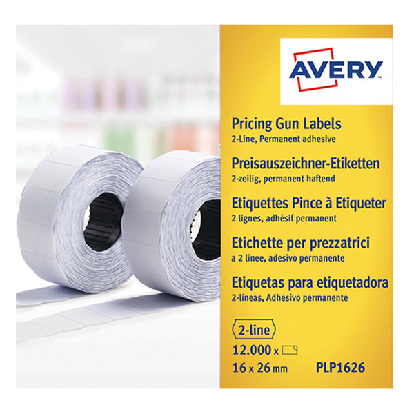 Avery zweckform PLP1626 rouleaux d'étiquettes 26 x 16 mm (12 000 étiquettes) - blanc AV-PLP1626 212666 - 1