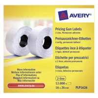 Avery zweckform PLP1626 rouleaux d'étiquettes 26 x 16 mm (12 000 étiquettes) - blanc AV-PLP1626 212666