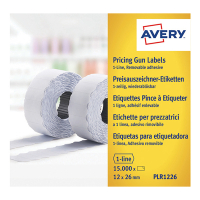 Avery zweckform PLR1226 rouleaux d'étiquettes prix amovibles 26 x 12 mm (15 000 étiquettes) - blanc AV-PLR1226 212667