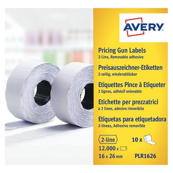 Avery zweckform PLR1626 rouleaux d'étiquettes amovibles 26 x 16 mm (12 000 étiquettes) - blanc AV-PLR1626 212668 - 1