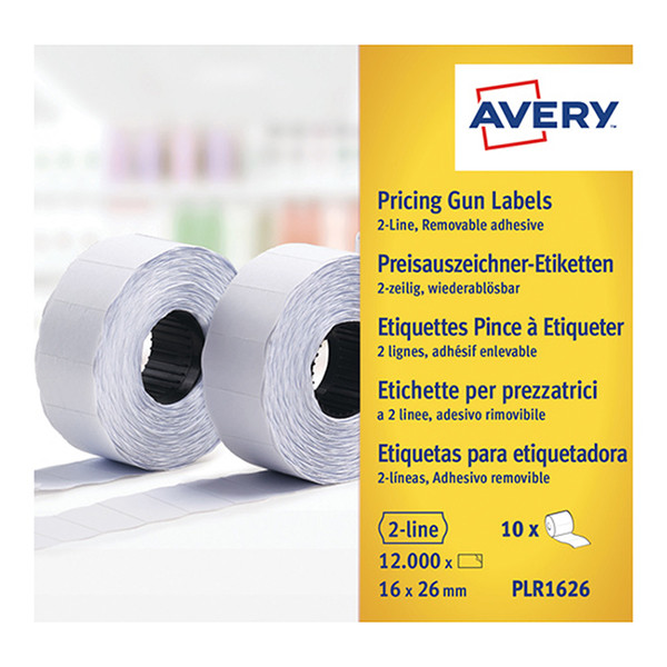 Avery zweckform PLR1626 rouleaux d'étiquettes amovibles 26 x 16 mm (12 000 étiquettes) - blanc AV-PLR1626 212668 - 1