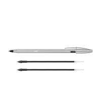 BIC Cristal Re'New stylo à bille + 2 recharges - noir 997201 240426