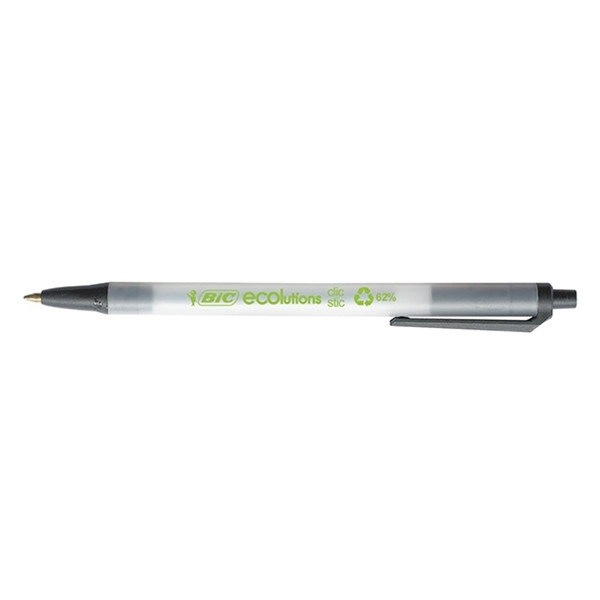 BIC Ecolutions Clic Stic stylo à bille (50 pièces) - noir 8806871 224628 - 1