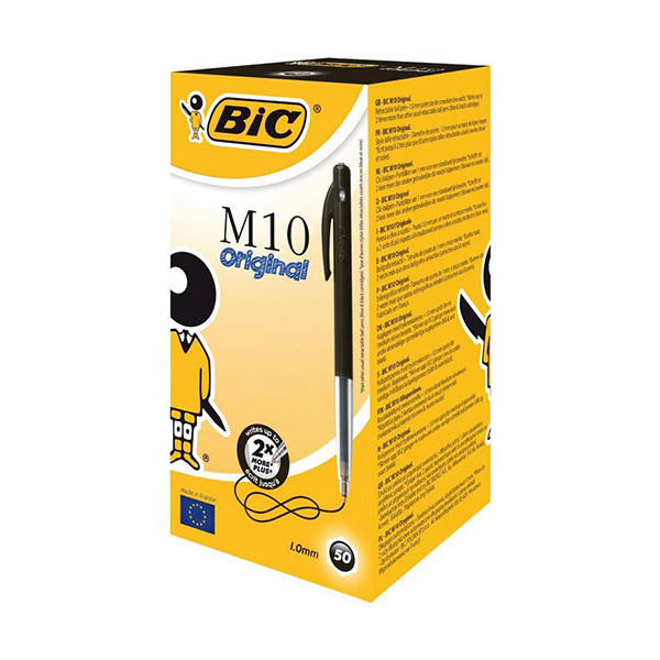 BIC M10 Clic stylo à bille médium (50 pièces) - noir 1199190125 224602 - 1
