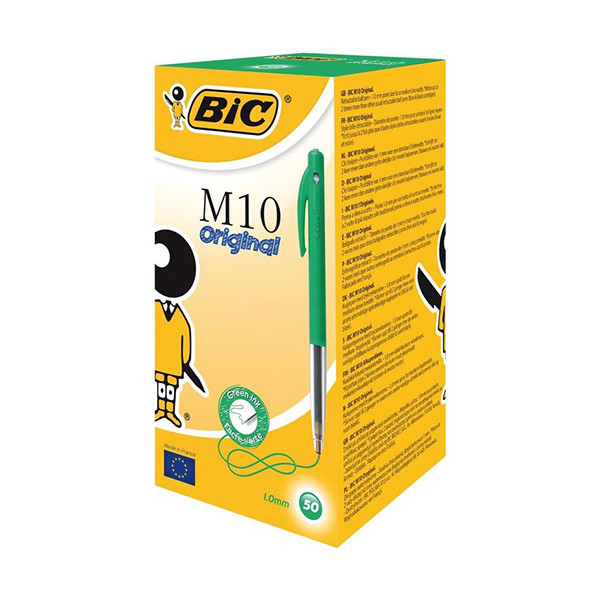 BIC M10 Clic stylo à bille médium (50 pièces) - vert 1199190124 224606 - 1