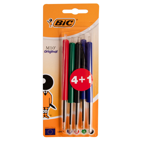 BIC M10 Clic stylo à bille médium (5 pièces) - assorti 876753 224659 - 1