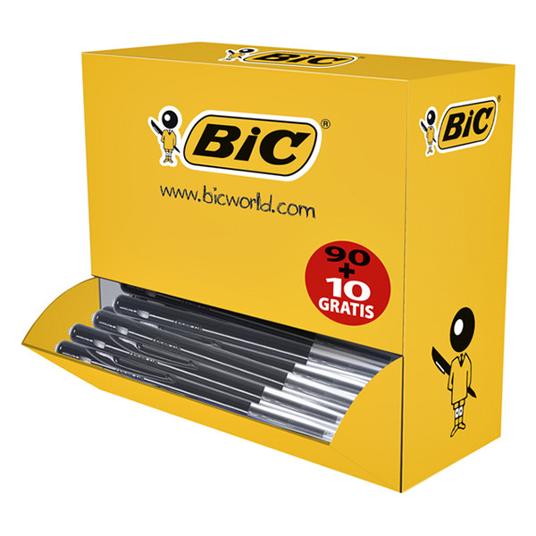 BIC M10 Clic stylos à bille médium pack avantageux (100 pièces) - noir 942917 224669 - 1