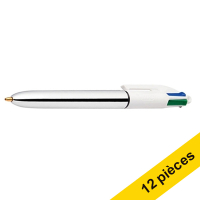 Offre : 12x BIC 4 Colours Shine stylo à bille - argent