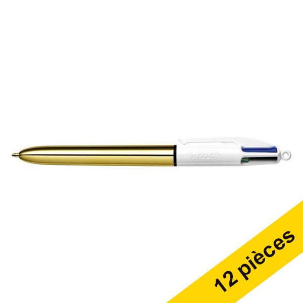 BIC Offre : 12x BIC 4 Colours Shine stylo à bille - or  240025 - 1