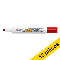 Offre : 12x BIC Velleda 1711 marqueur pour tableau blanc (0,6 mm ogive) - rouge