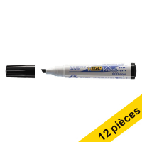 Offre : 12x BIC Velleda 1751 marqueur pour tableau blanc (3,7 - 5,5 mm biseautée) - noir