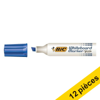 Offre : 12x BIC Velleda 1781 marqueur pour tableau blanc (3 - 6 mm biseautée) - bleu