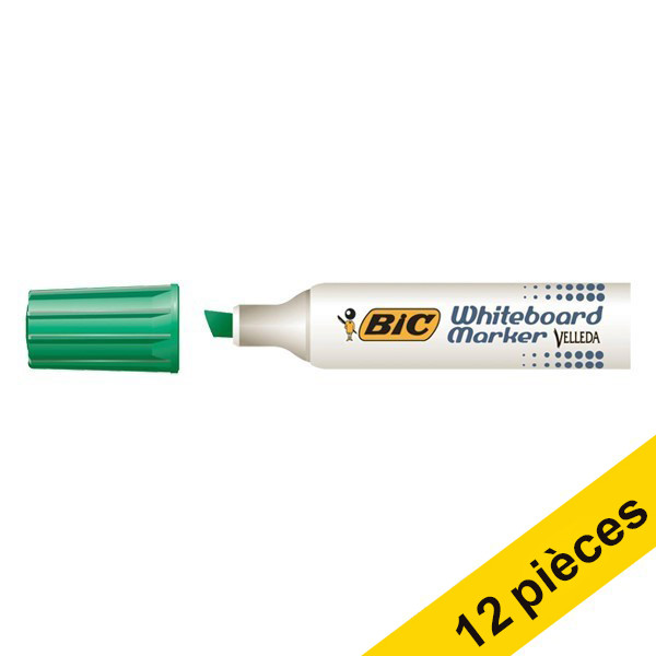 Offre : 12x BIC Velleda 1781 marqueur pour tableau blanc (3 - 6 mm biseautée) - vert 262352 - 1