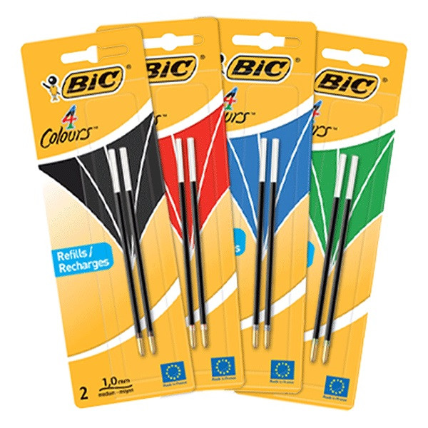Offre : Bic 4 Colours set recharge de stylo à bille moyen bleu/noir ...