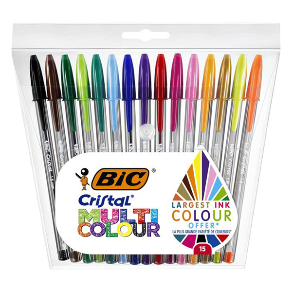 BIC stylo à bille Cristal Multicolour (15 pièces) 964899 224677 - 1