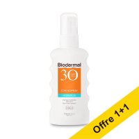 Offre : 2x Biodermal Hydraplus spray solaire SPF30 175 ml SBI00249