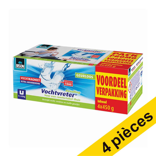 Bison Offre : 4x Bison recharge aimants pour absorbeur d'humidité pack avantageux (4x 450 grammes)  SBI00245 - 1