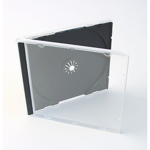 Boîtiers pour CD transparentes avec plateau (25 pièces) - noir  050010 - 1
