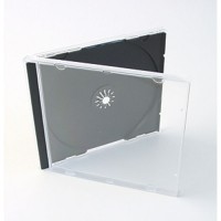Boîtiers pour CD transparentes avec plateau (500 pièces) - noir  050030