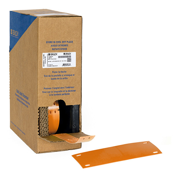 Brady BM-25x75-7643-OR étiquettes en polyuréthane 25 mm x 75 mm (d'origine) - orange BM-25x75-7643-OR 148007 - 1