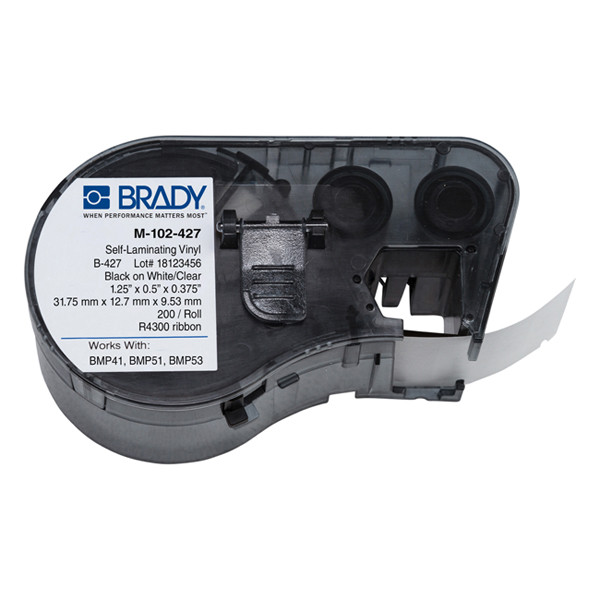 Brady M-102-427 étiquettes en vinyle laminé 31,75 mm x 12,7 mm x 9,53 mm (d'origine) M-102-427 146004 - 1