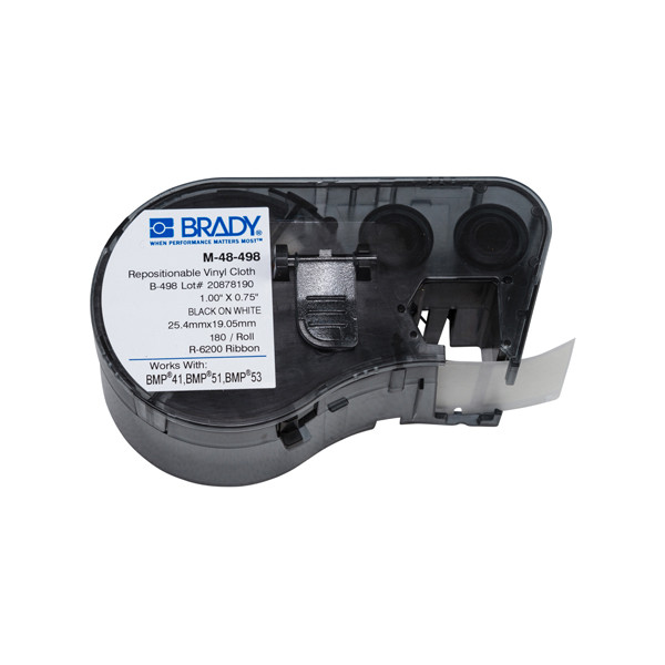 Brady M-48-498 étiquettes repositionnables en tissu vinyle 25,4 mm x 19,05 mm (d'origine) M-48-498 146132 - 1