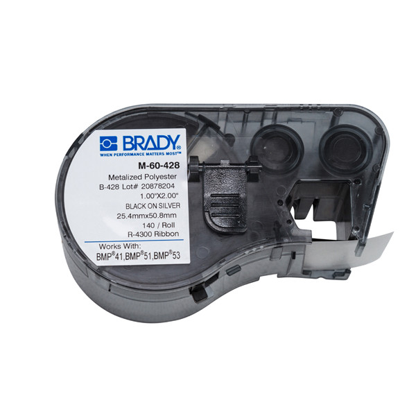 Brady M-60-428 étiquettes en polyester métallisé 25,4 mm x 50,8 mm (d'origine) M-60-428 146134 - 1