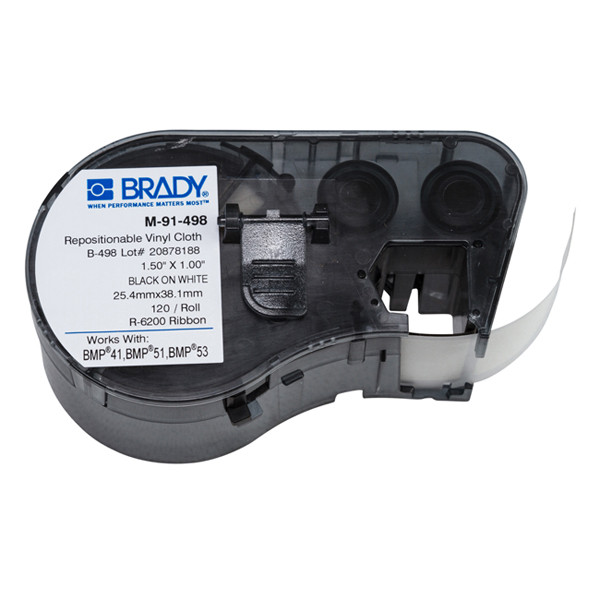 Brady M-91-498 étiquettes repositionnables en tissu vinyle 25,4 mm x 38,1 mm (d'origine) M-91-498 146044 - 1