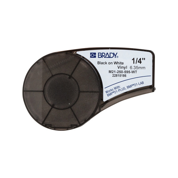 Brady M21-250-595-WT ruban adhésif vinyle noir sur blanc 6,35 mm x 6,40 m (d'origine) M21-250-595-WT 147160 - 1