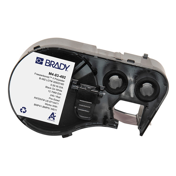 Brady M4-83-492 FreezerBondz étiquettes polyester Ø 12,7 mm (d'origine) - noir sur blanc M4-83-492 148248 - 1