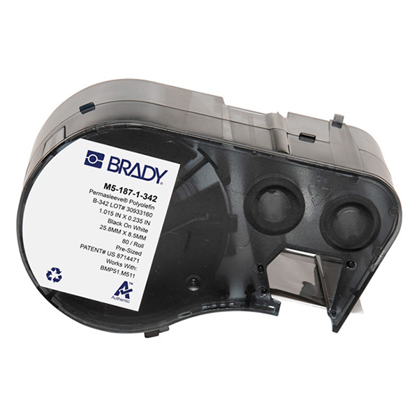 Brady M5-187-1-342 étiquette gaine thermorétractable 8,50 mm x 25,78 mm (d'origine) - noir sur blanc M5-187-1-342 148168 - 1