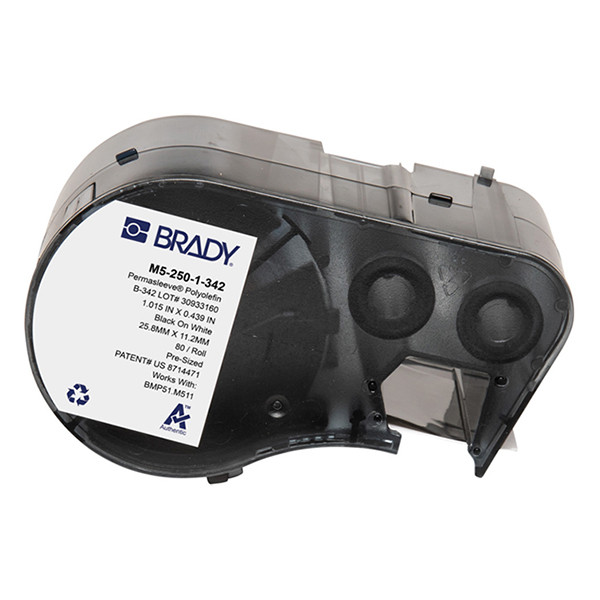 Brady M5-250-1-342 étiquette gaine thermorétractable 11,15 mm x 25,78 mm (d'origine) - noir sur blanc sur blanc M5-250-1-342 148162 - 1