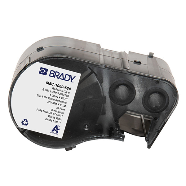 Brady M5C-1000-584 étiquettes réfléchissantes 25,40 mm x 6,10 m (d'origine) - noir sur blanc M5C-1000-584 147995 - 1