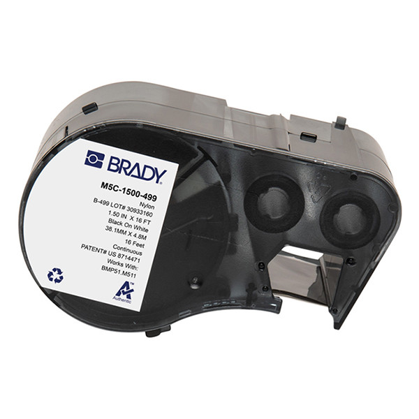 Brady M5C-1500-499 étiquettes en nylon continues 38,10 mm x 4,88 m (d'origine) - noir sur blanc M5C-1500-499 147994 - 1