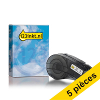 Offre : 5x marque 123encre remplace Brady M21-1500-427 ruban vinyle laminé 38,1 mm x 4,30 m - noir sur blanc 650836