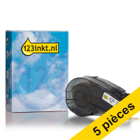 Offre : 5x marque 123encre remplace Brady M21-750-427 ruban vinyle laminé 19,1 mm x 4,30 m - noir sur blanc 650833
