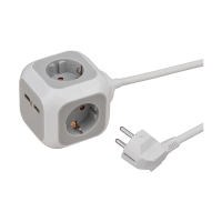 Brennenstuhl Alea-Power multiprise 4 prises et 2 portes USB (1,4 mètre) - gris 1150100 399530