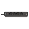 Brennerstuhl Ecolor multiprise 4 prises et USB (1,5 mètre) - noir 404176 - 1