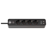Brennenstuhl multiprise 4 prises et chargeur USB (1,5 mètres) - noir 1153240006 399501