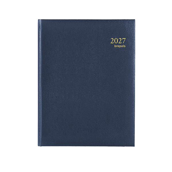 Brepols Agenda Ambassador Lima 2027 agenda journalier avec horaires (1 jour par page) 6 langues - bleu 440251 - 1