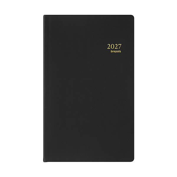 Brepols Agenda Building Seta 2027 agenda journalier avec horaires (1 jour par page) 6 langues - noir 440263 - 1