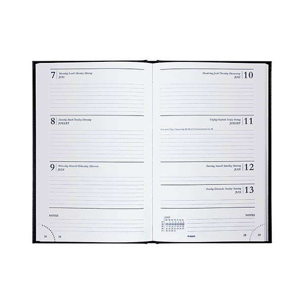 Brepols Agenda Saturnus Lima 2027 agenda semainier (1 semaine sur 2 pages) 4 langues - noir 440261 - 2