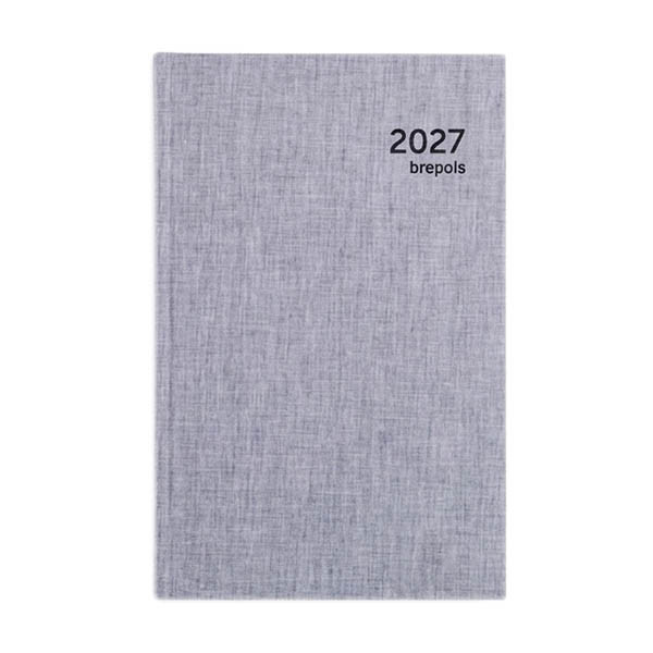 Brepols Agenda Saturnus Luxe Dubletta 2027 agenda journalier avec demi-heures (1 jour par page) 4 langues - gris clair 440258 - 1