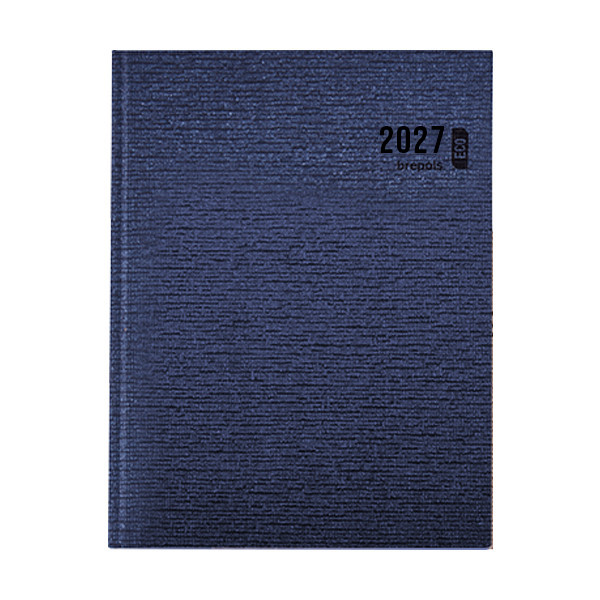 Agenda hebdomadaire Brepols Ecotiming Kazar, format horaire, 2027, bleu foncé (1 semaine par 2 pages), 6 langues 440306 - 1