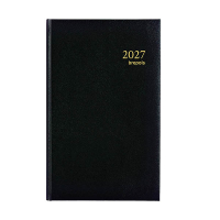Brepols Brefix Lima agenda journalier 2027 avec répartition par demi-heure 6 langues (1 jour par page) - noir 440248