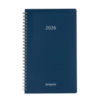 Brepols Breform Polyprop agenda journalier 2026 avec répartition par heure (1 jour par page) 6 langues - bleu 0.516.4910.06.4.0 262444