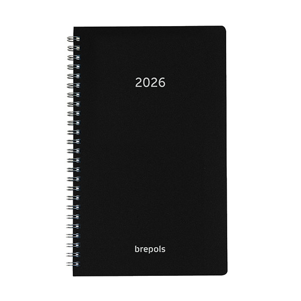 Brepols Breform Polyprop agenda journalier 2026 avec répartition par heure (1 jour par page) 6 langues - noir 0.516.4910.01.4.0 262443 - 1
