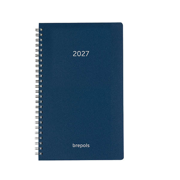 Brepols Breform Polyprop agenda journalier format horaire 2027 (1 jour par page) 6 langues - bleu 440269 - 1