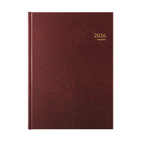 Brepols Bremax Santex agenda journalier 2026 avec répartition par quart d'heure (1 jour par 2 pages) 6 langues - bordeaux 0.002.1345.04.6.0 262403