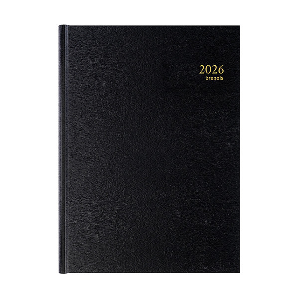 Brepols Bremax Santex agenda journalier 2026 avec répartition par quart d'heure (1 jour par 2 pages) 6 langues - noir 0.002.1345.01.6.0 262402 - 1